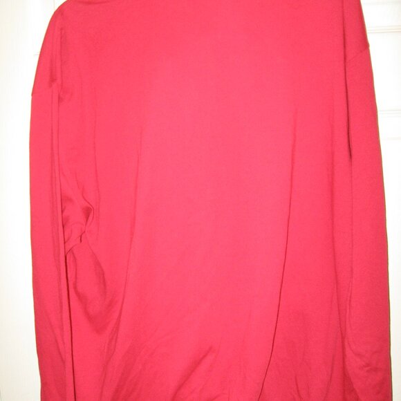 John Blair Haband Banded Bottom Long Sleeve Polo Men's Size Large Red - Picture 3 of 3